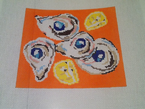 QS30-18 Oysters  5x 6 18 Mesh Quarter Stitch Designs