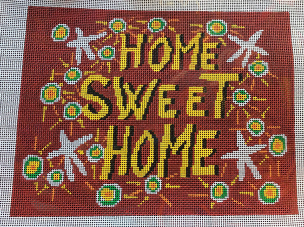 QS57-10 Simon’s “Home Sweet Home” 13.5 x 10.5  10 Mesh Quarter Stitch Designs Modern New Orleans Folk Artist