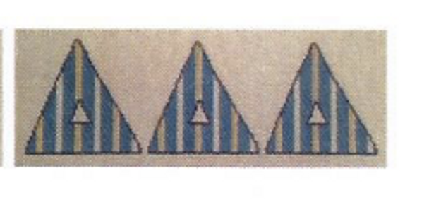 Sorority Series:  GL1-TD Delta Delta Delta 9 ½' wide, 6" high letters in stripe  13 Mesh Kangaroo Paw Designs