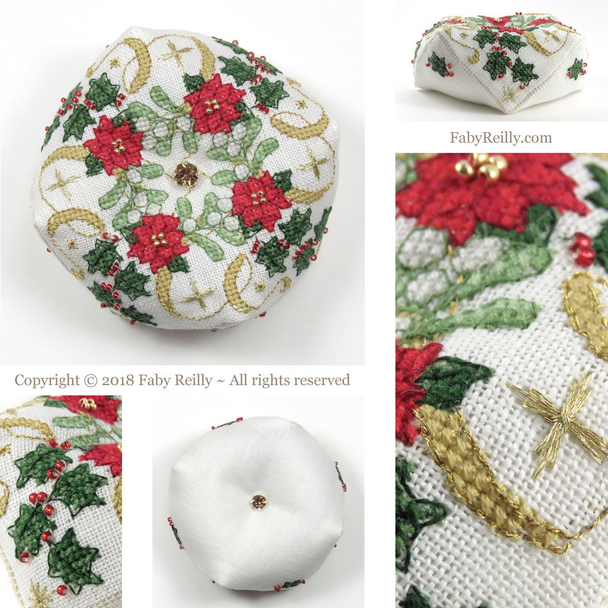 Sparkly Christmas Biscornu Faby Reilly Designs FRD-SCB 