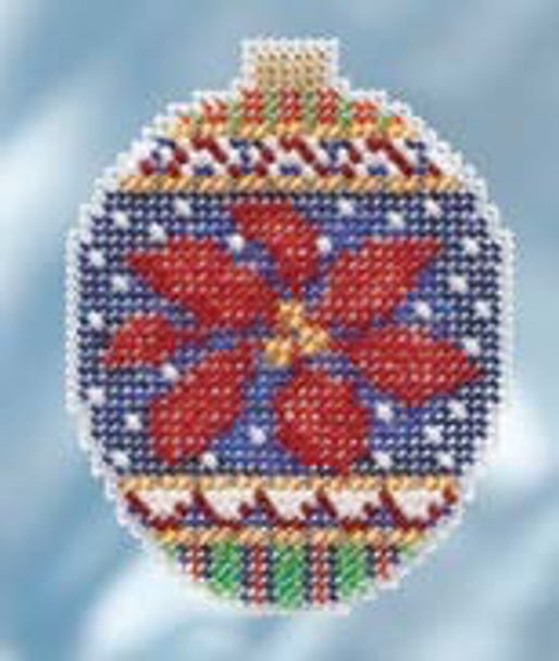 MH211814 Christmas Poinsettia Mill Hill Beaded  Ornament Kit (2018)