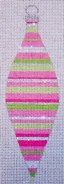 CH107B/202 TP-Pink Stripes Teardrop 2x6 EyeCandy Needleart