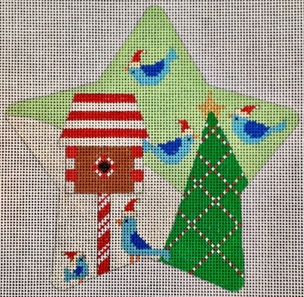 CH122DT Santa Birds Star Traditional Colors 5.5" EyeCandy Needleart