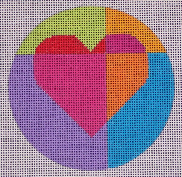 H109C  Floating Hearts Ornament 4 dia EyeCandy Needleart