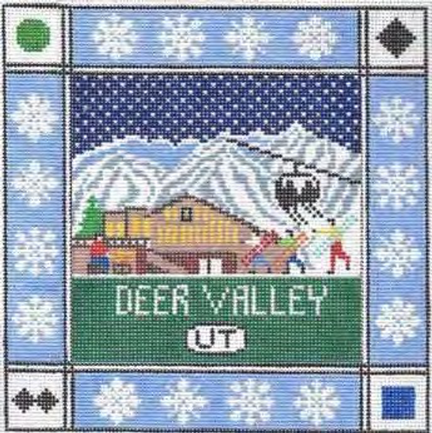 Deer Valley Utah  8.75 x 8.75 13 Mesh Doolittle Stitchery S130