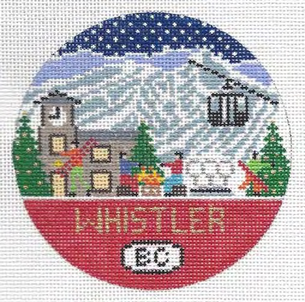 Whistler British Columbia , 4.25 x 4.25 18 Mesh Doolittle Stitchery R132