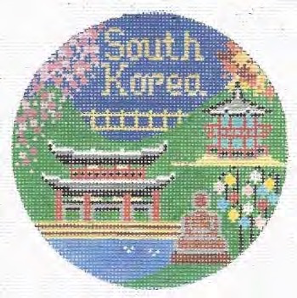 South Korea East Asia 4.25 x 4.25 18 Mesh Doolittle Stitchery R321