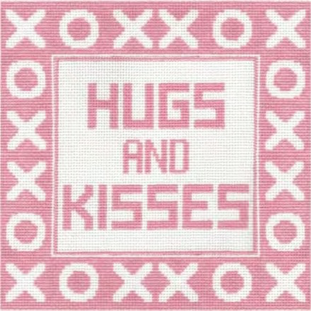 Pillow/Clutch Design P110-P Hugs & Kisses - Pink 8.5 x 8.25 13 Mesh Doolittle Stitchery Designs