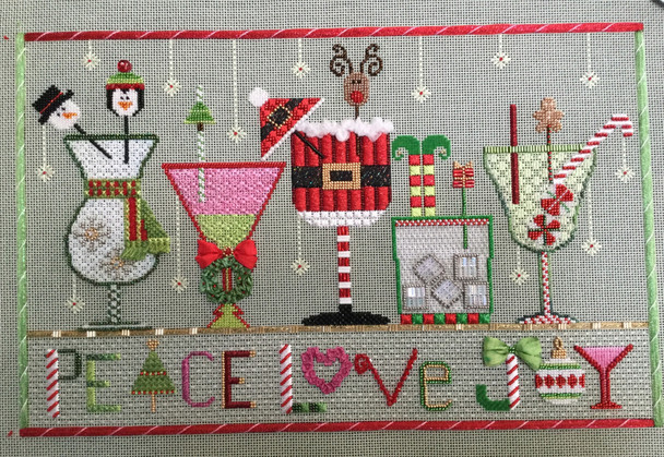 DRINK Christmas Cheers 13” x 8.5” 18 Mesh Sew Much Fun