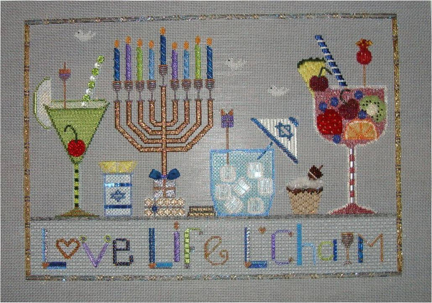 Drink Judaica L’Chaim 9” x 13” 18 Mesh Sew Much Fun