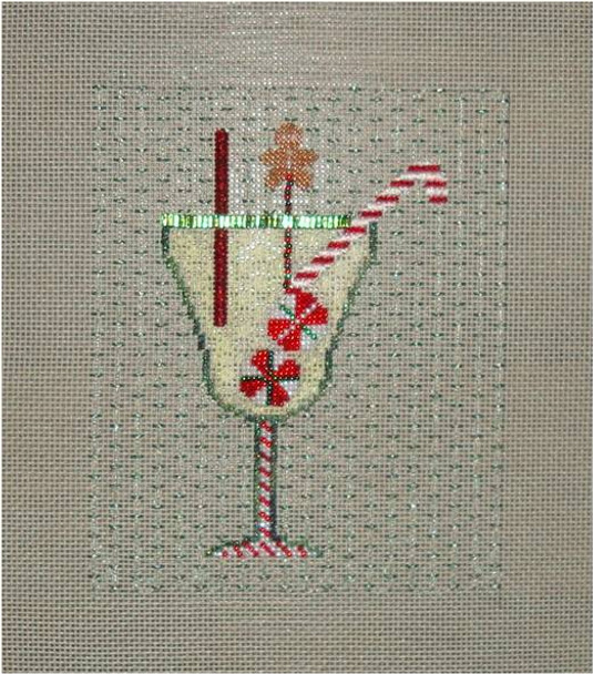 DRINK CHRISTMAS Candy Cane 4.25” x 3" 18 Mesh Sew Much Fun