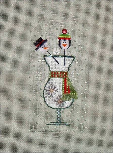 DRINK CHRISTMAS Snowflake 6” x 2.75” 18 Mesh Sew Much Fun