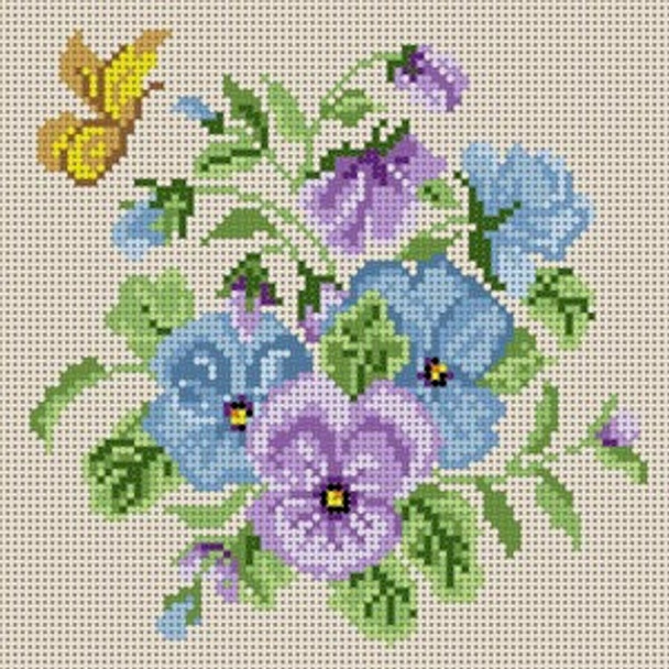 G-696F Pansy Bouquet 18 Mesh 6x6 Treglown Designs