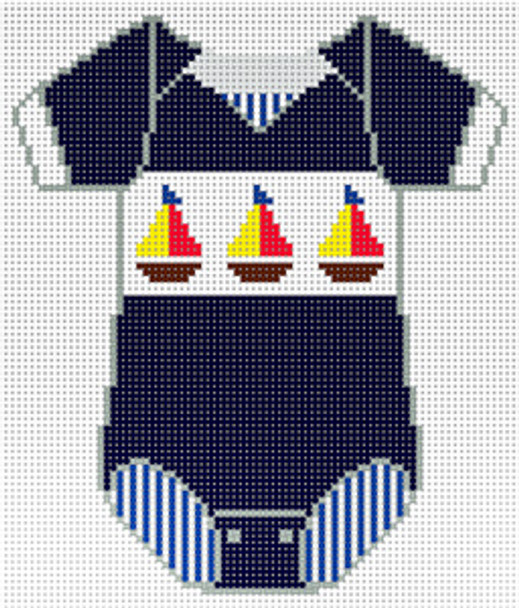 XO-183i Baby Onesie - Sail Boats 5 x 4 1/2 18 Mesh The Meredith Collection
