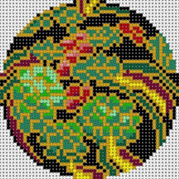 M-112 Cloisonné Round Orn 18 Mesh 3x3 Treglown Designs