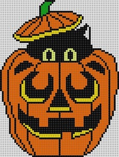 KD-P069 Peek-A-B00-Pumpkin 18 Mesh 4x6 KD Artisty