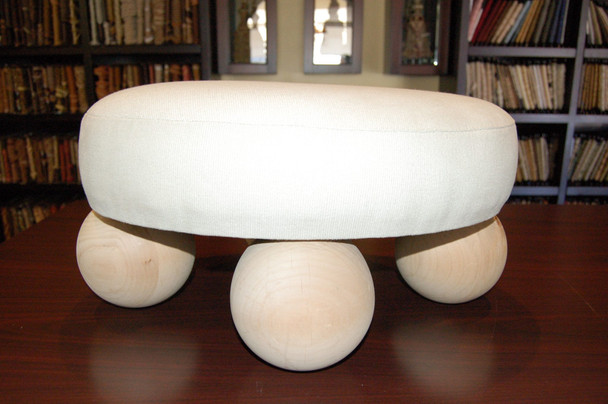 ED-FS03 Footstool with Unpainted 5″ Bun Feet Trubey Designs