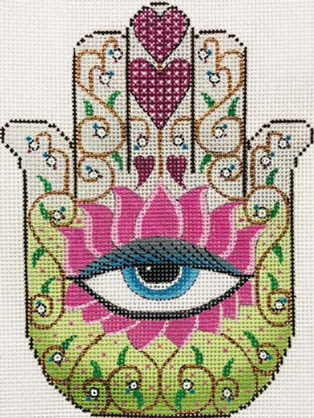 2983 Alice Peterson Designs  Hamsa Eye In Pink 6 x 8 13 mesh