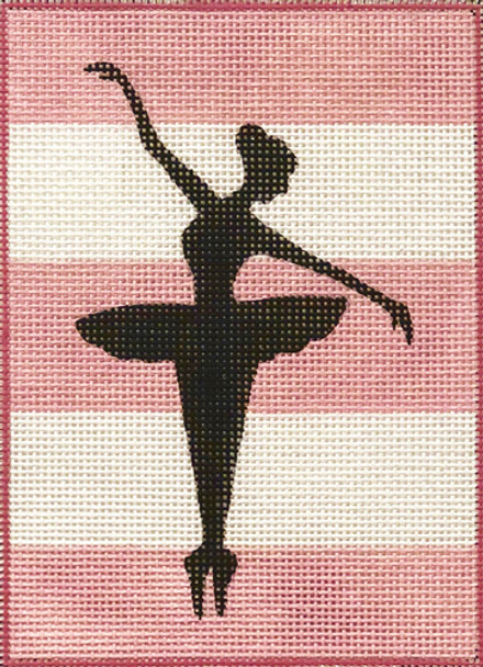 4018 Ballerina Silhouette On Stripes Alice Peterson 13 Mesh 5 x 7
