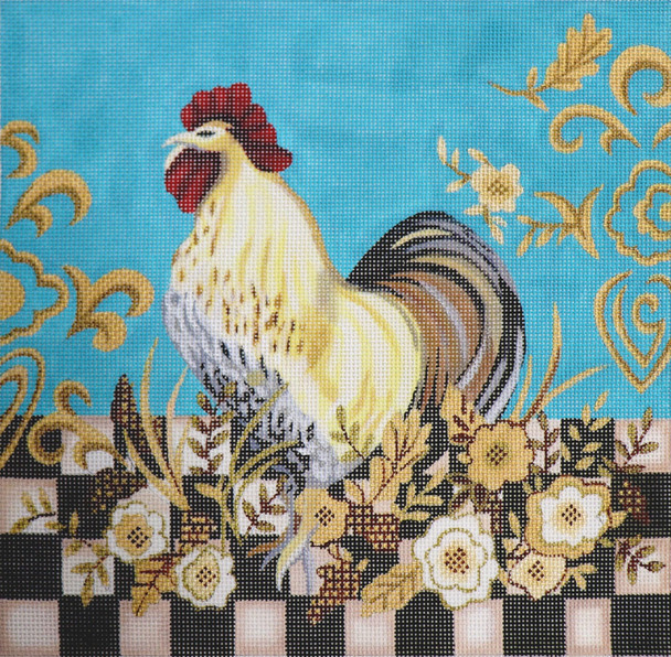 JG-101 Checkerboard Rooster 12 x 12 13 Mesh Janice Gaynor