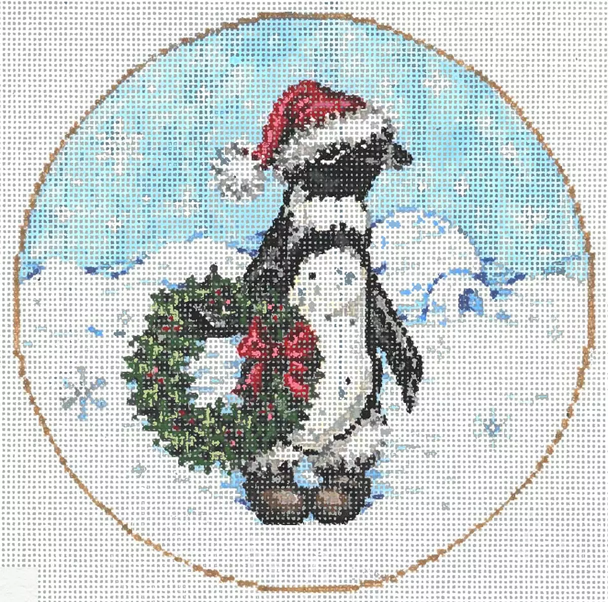 Snow Home Penquin 6.25 Diameter 18 Mesh Once In A Blue Moon By Sandra Gilmore 18-1160