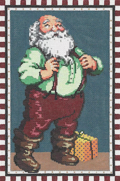 Checked Santa 6.5 X 10 18 Mesh Once In A Blue Moon By Sandra Gilmore 18-1175 