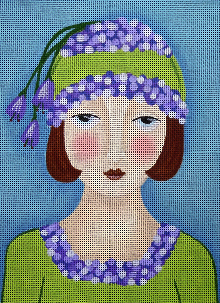 AJH-01 Hydrangea Girl  7"x 9" 18 Mesh Amyjo Hill Love You More