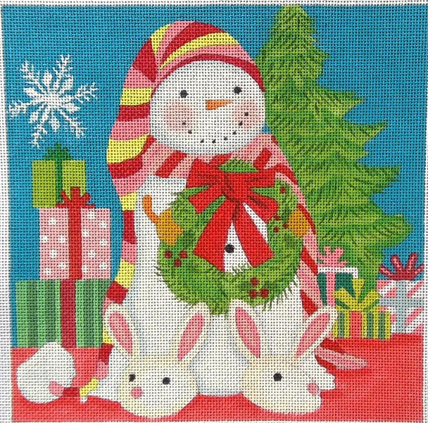 GA-23 Xmas Morning Snowman 8"x 8" 18  Mesh Love You More