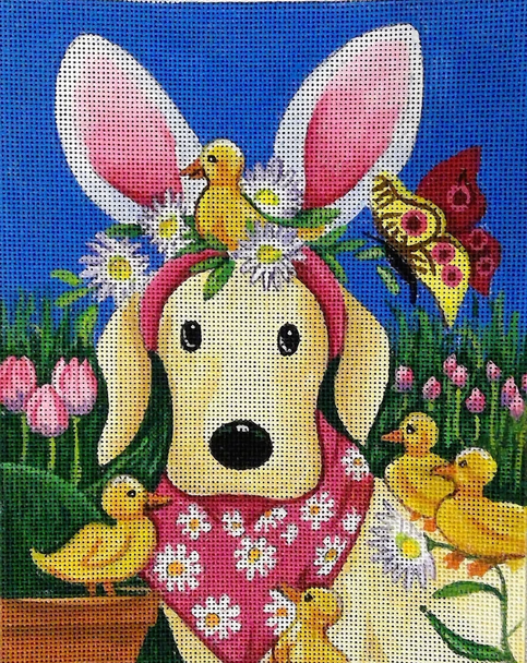 GA-16 Happy Easter Puppy 6"x 8" 18 Mesh Geoffrey Allen Love You More