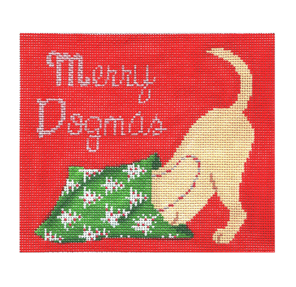 SA-SS 38 Merry Dogmas—Yellow Lab 6x5 18 Mesh Starke Art Designs