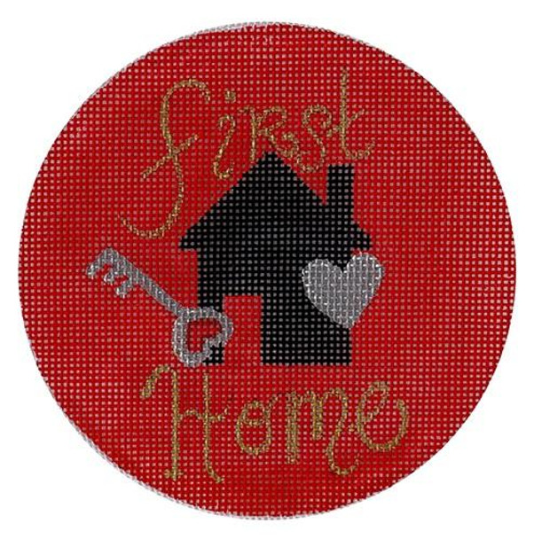 Marital Bliss MB4 Our First Home   4.5" Round  18 Mesh Oasis Needlepoint
