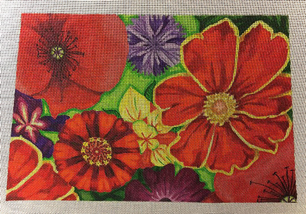 Bloom P3 Polish Bloom Floral 16.5 x 10 18 Mesh Oasis Needlepoint 