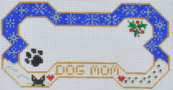 BP-21 BP DESIGNS Dog Mom Bone Ornament 6 ½ x 3 ¾ 18 Mesh