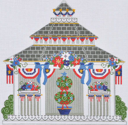 CH-368 Fourth of July Gazebo 10 3⁄4 x 10 3⁄4 18  Mesh CH Designs