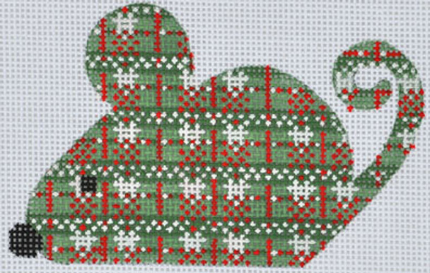 CH-370 Christmas Plaid Mouse    4 1⁄4x 3 3⁄4 18  Mesh CH Designs