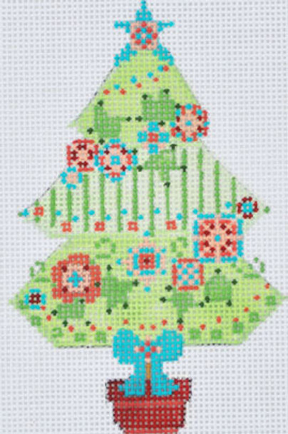 CH-378 Light Green Tree  3x41⁄2 18 Mesh CH Designs