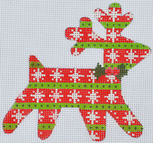 CH-400 Snowflakes Reindeer  4 x 4 18 Mesh CH Designs