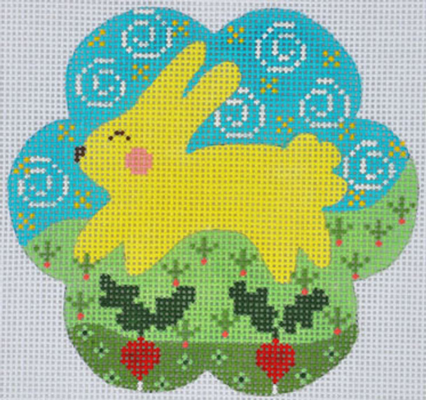 NP-09 Yellow Bunny With Radishes  4x4 18 Mesh CH Designs