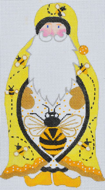 KS-10 Bumble Bee Santa  4 1⁄4x 7 1/2 18 Mesh KATIE’S NEEDLEPOINT DESIGNS