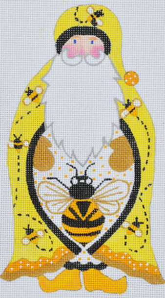 KS-10 Bumble Bee Santa  4 1⁄4 x 7 1/2 18 Mesh With Stitch Guide KATIE’S NEEDLEPOINT DESIGNS