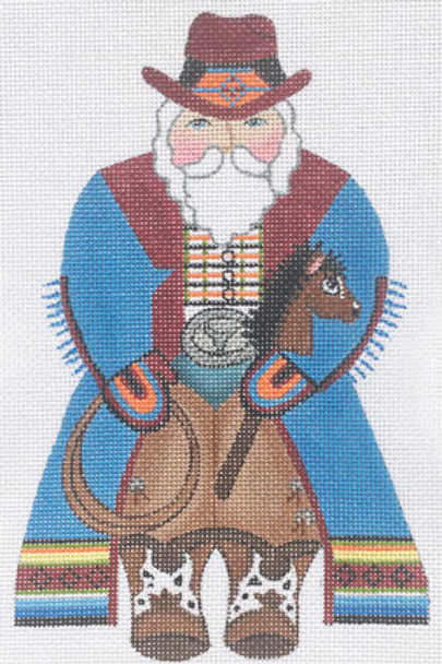 KS-11 Cowboy Santa 9x12 18 Mesh  KATIE’S NEEDLEPOINT DESIGNS