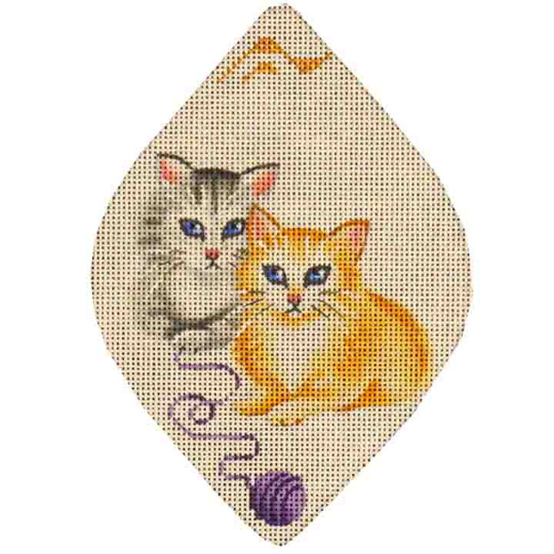1008a Whiskers on kittens  4" x 6" 18 Mesh Rebecca Wood Designs!