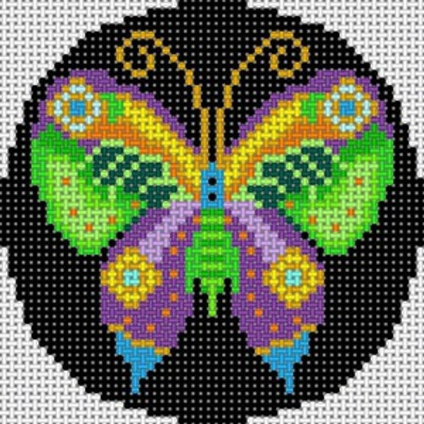 P-137 Green Butterfly 18 Mesh 3x3 Treglown Designs