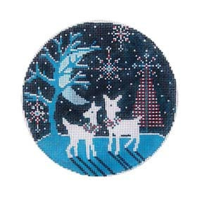 Christmas Ornament C258 Holiday Meadow 5"RD 18 Mesh Shelly Tribbey Designs