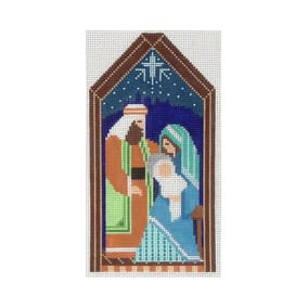 Christmas Ornament C307 Holy Family 3.5X.775 18 Mesh Shelly Tribbey Designs