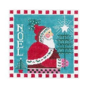 Christmas Ornament C829 Norway Santa 5.25"SQ 18 Mesh Shelly Tribbey Designs