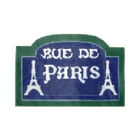 Pillow P103 Rue De Paris Street Sign 13X8.5 18 Mesh Shelly Tribbey Designs