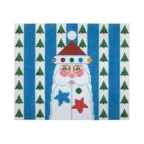Christmas Larger Design C451 Festive Santa Column 7.5X6 18 Mesh Shelly Tribbey Designs