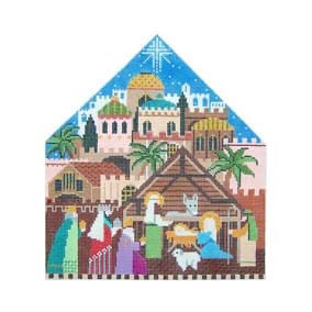 Nativity Creche Figures & Scenes CR88 Oh Silent Night Nativity Scene 7.75 X 8.5 18 Mesh Shelly Tribbey Designs