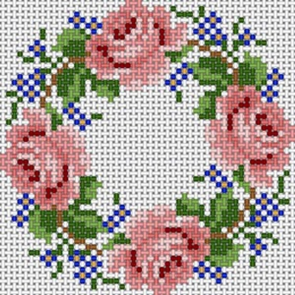 P-124 Rose Wreath 18 Mesh 3x3 Treglown Designs